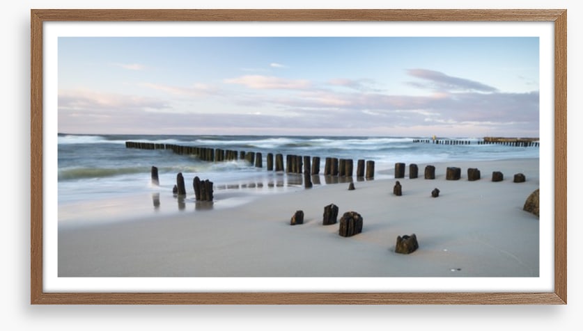 Breakwaters on the beach