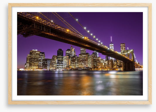 Manhattan under a purple sky