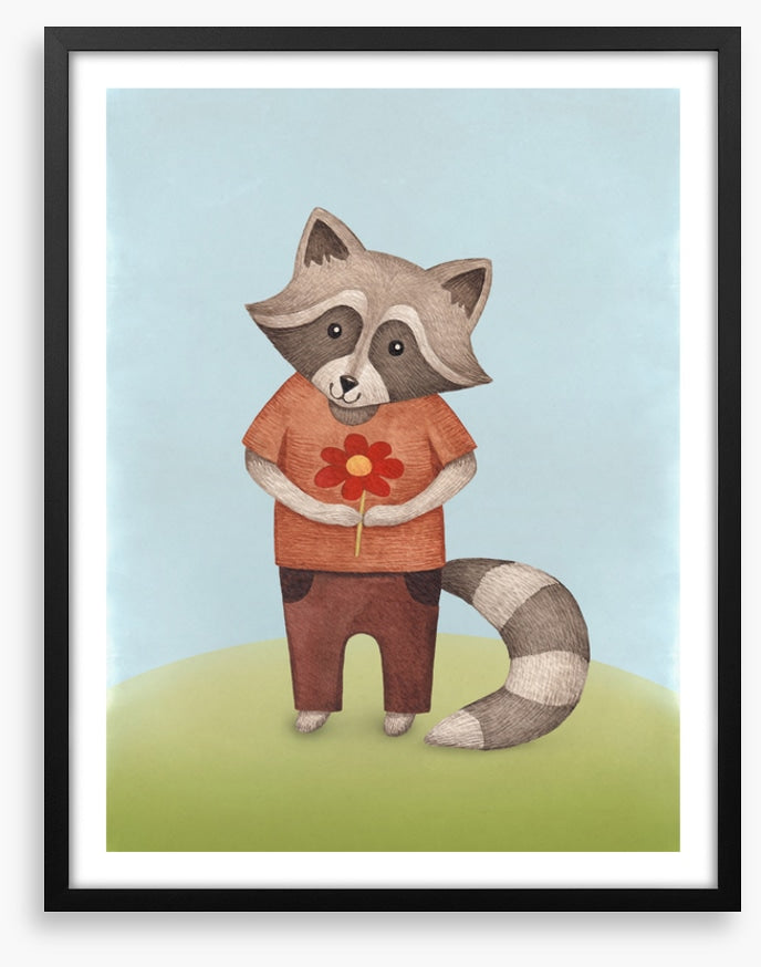 Red flower raccoon