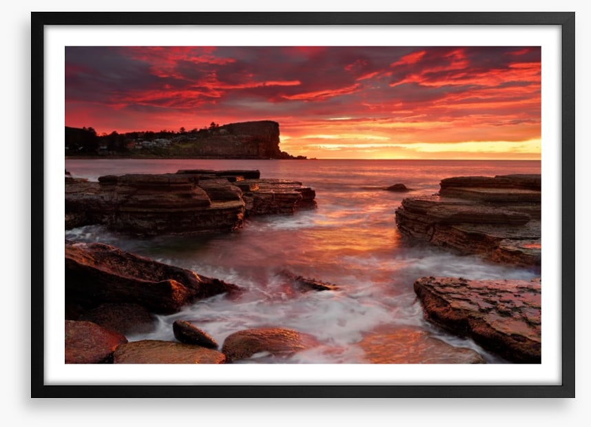 Blazing sunrise from Avalon Beach