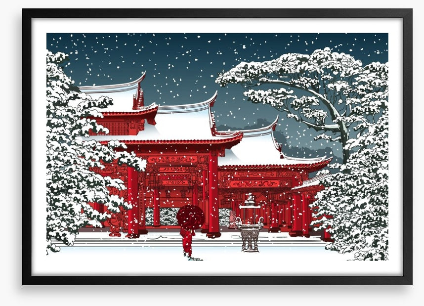Temple in the snow