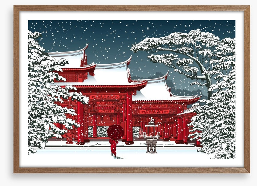 Temple in the snow