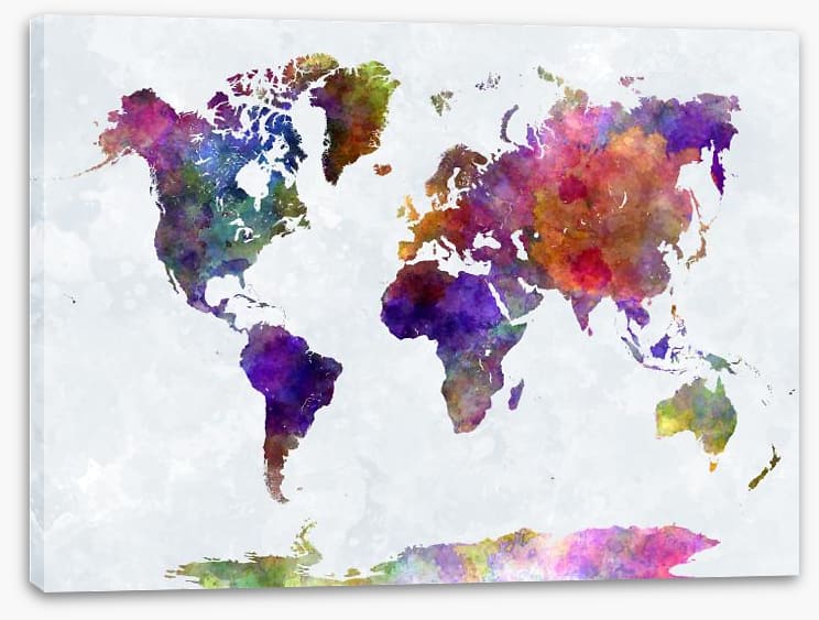Watercolour splash map