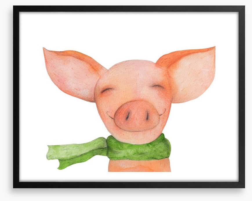 Pig in a scarf