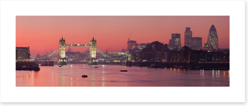 London skyline sunset