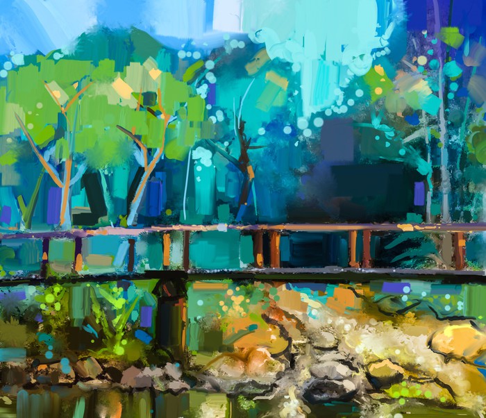 Bridge over the forest creek