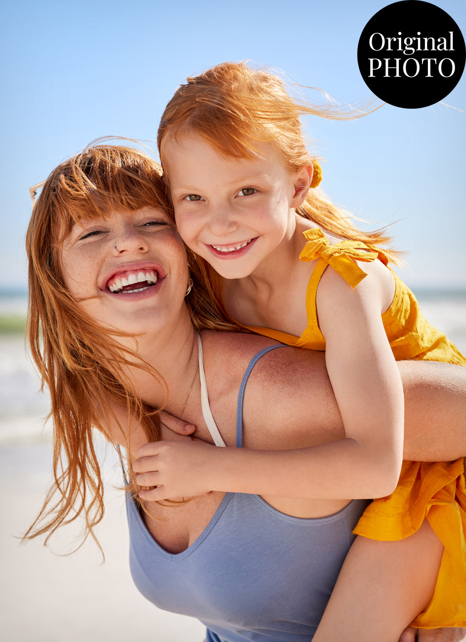 Mummy & Me Ink Line Artistic Design Custom Portrait | Stretched Canvas