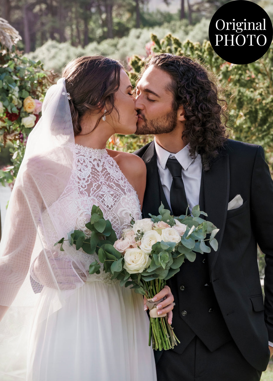 Wedding Ink Line Artistic Design Custom Portrait | Framed Art Print