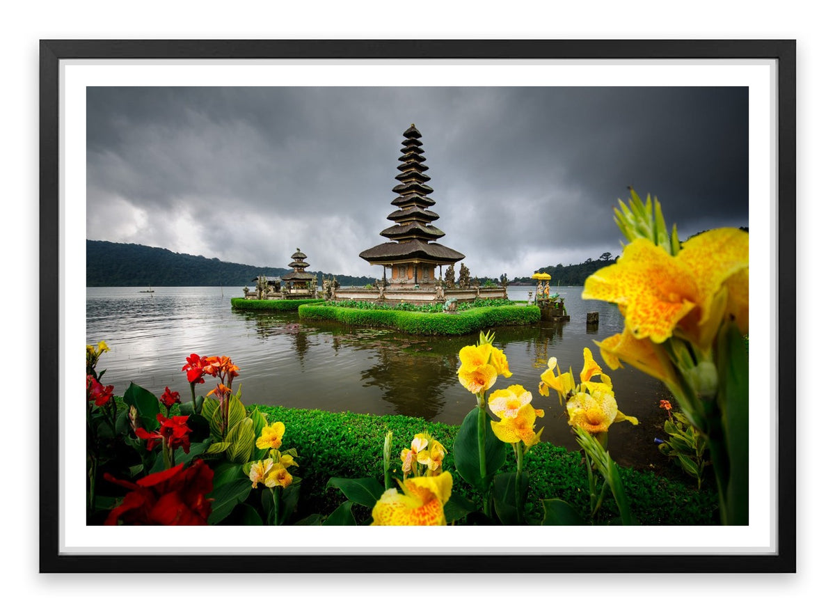Bali temple and flowers