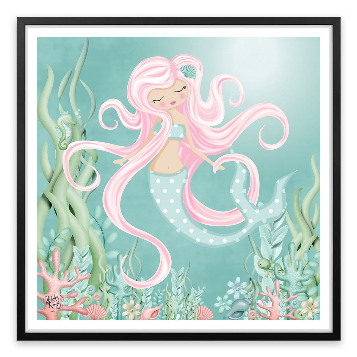 The mermaid with pink hair
