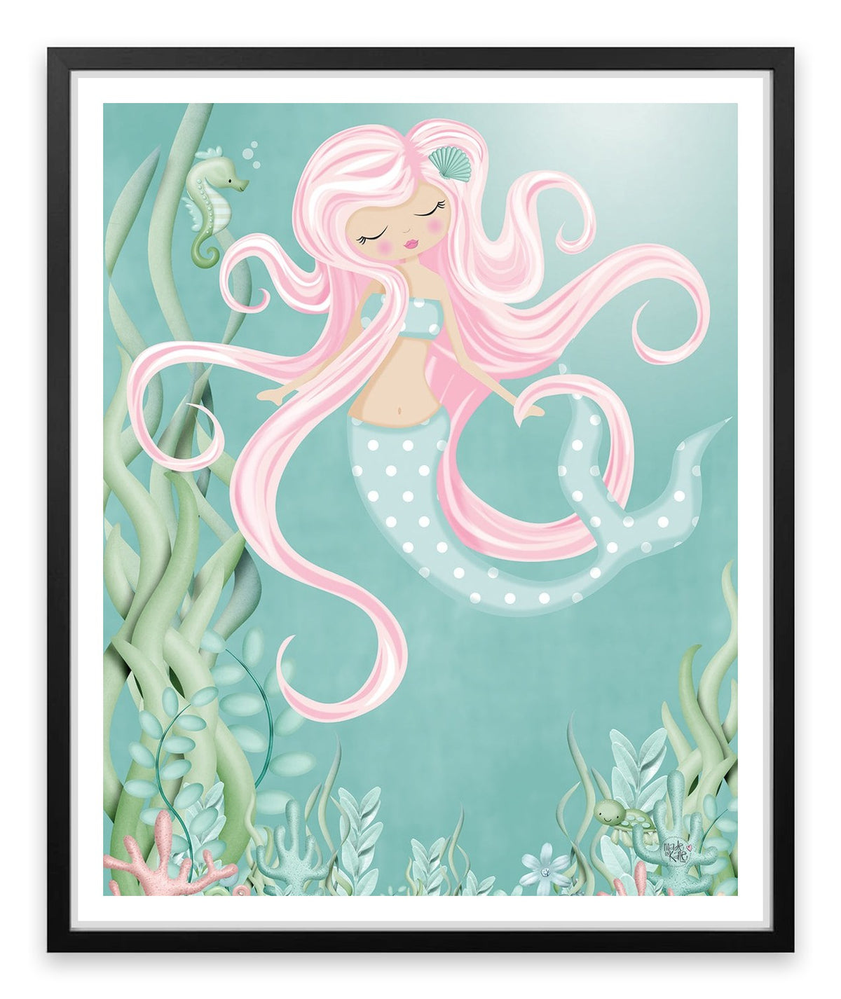 The mermaid with pink hair