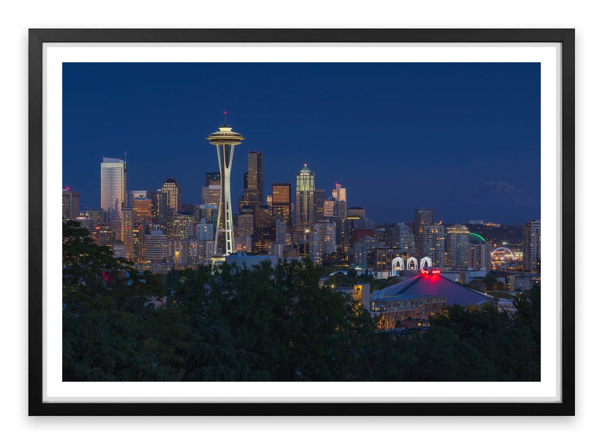 Seattle skyline by night