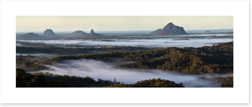 Glasshouse Mountains panorama