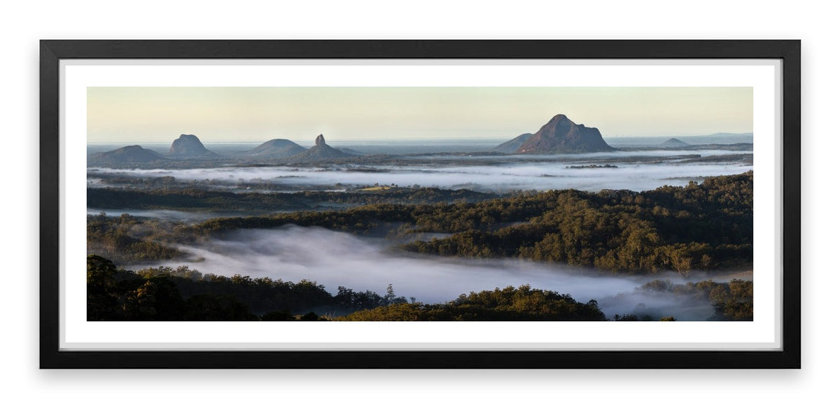 Glasshouse Mountains panorama