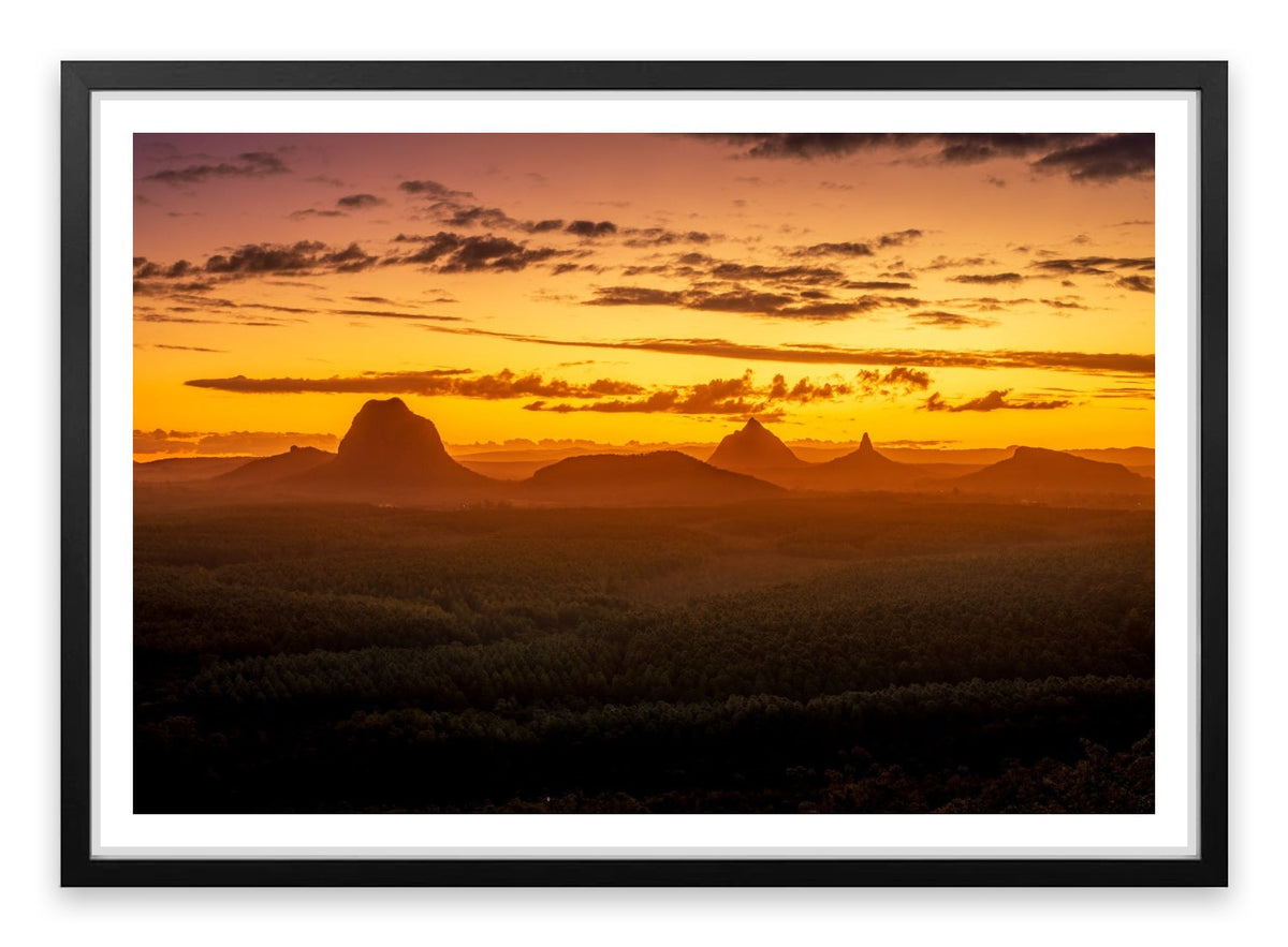 Glasshouse Mountains sunset