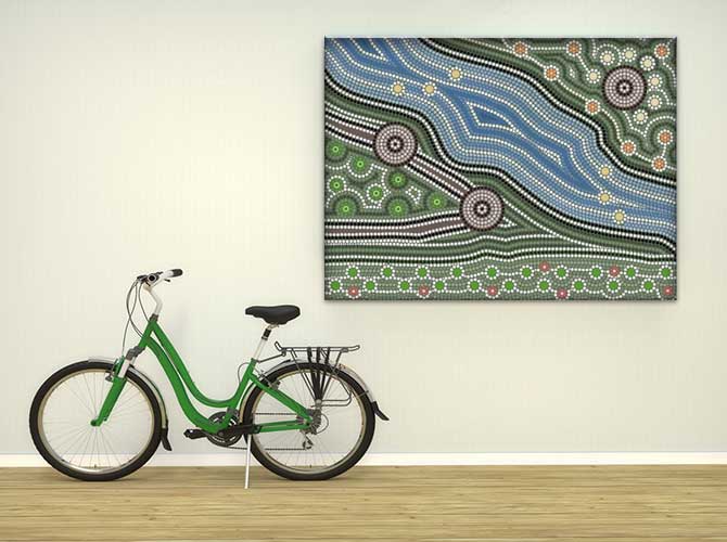 Apartment Interior Design - Aboriginal Art Canvas Print