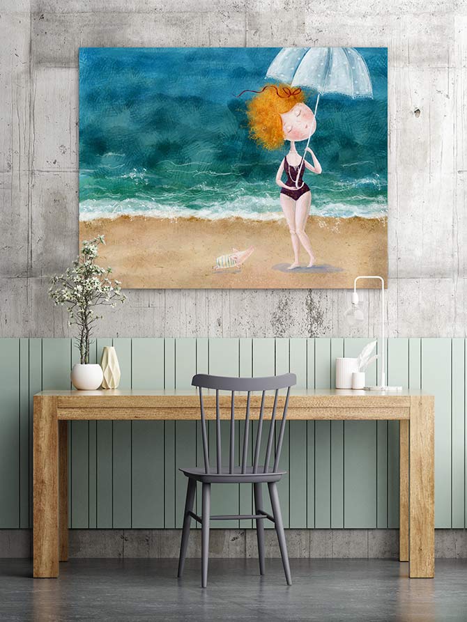 beach paintings with colour