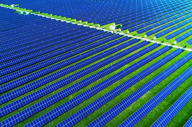 drone photography of solar panels