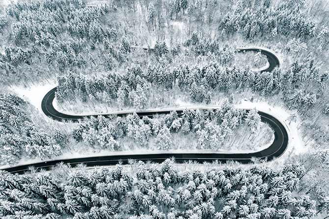 drone photography in black and white