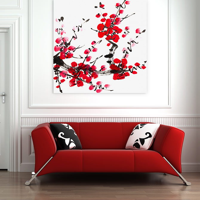 chinese artwork blossoms