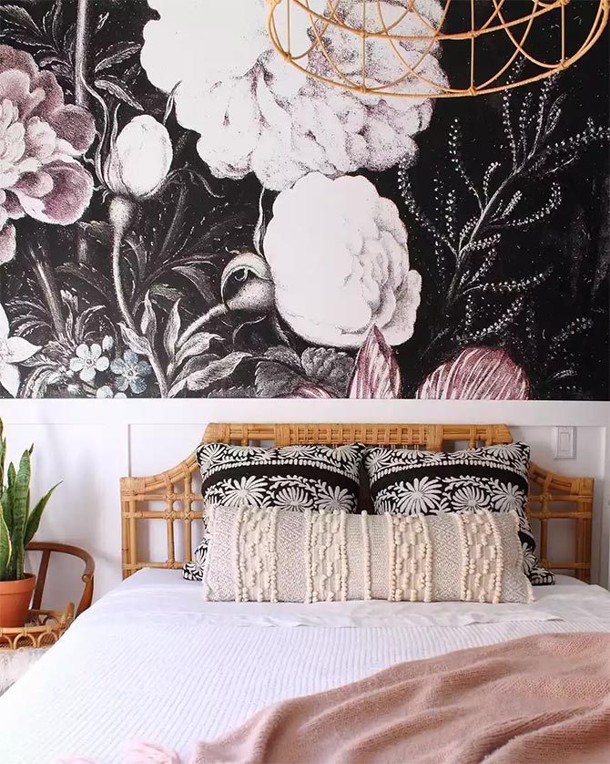 floral bedroom wall decor