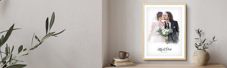 Wedding Custom Portraits | Stretched Canvas & Framed Prints
