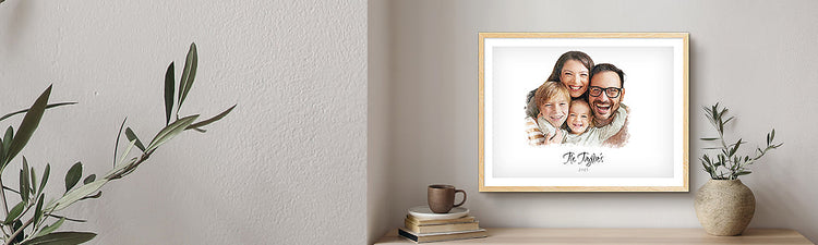 Family Custom Portraits | Stretched Canvas & Framed Prints