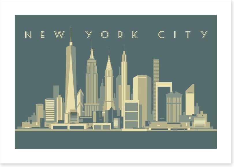 New York City deco skyline