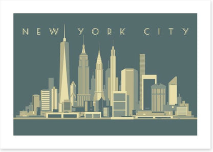 New York City deco skyline