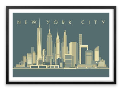 New York City deco skyline