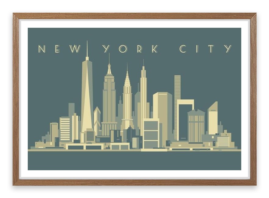 New York City deco skyline