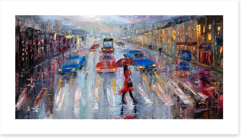 Crossing in the rain