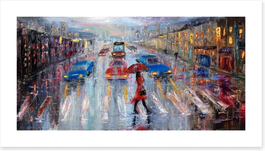 Crossing in the rain