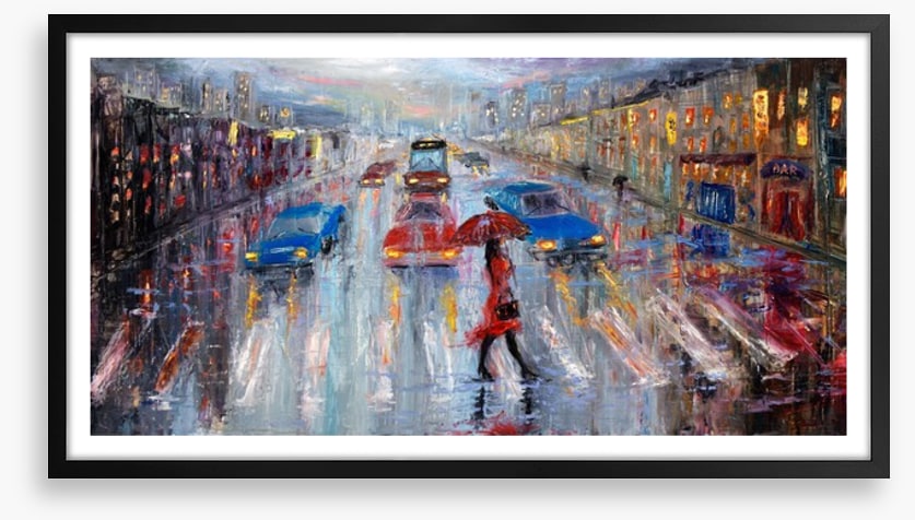 Crossing in the rain