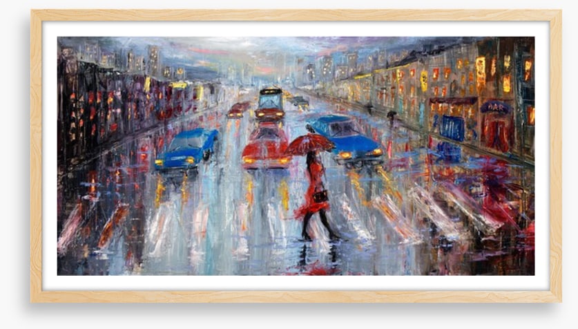 Crossing in the rain