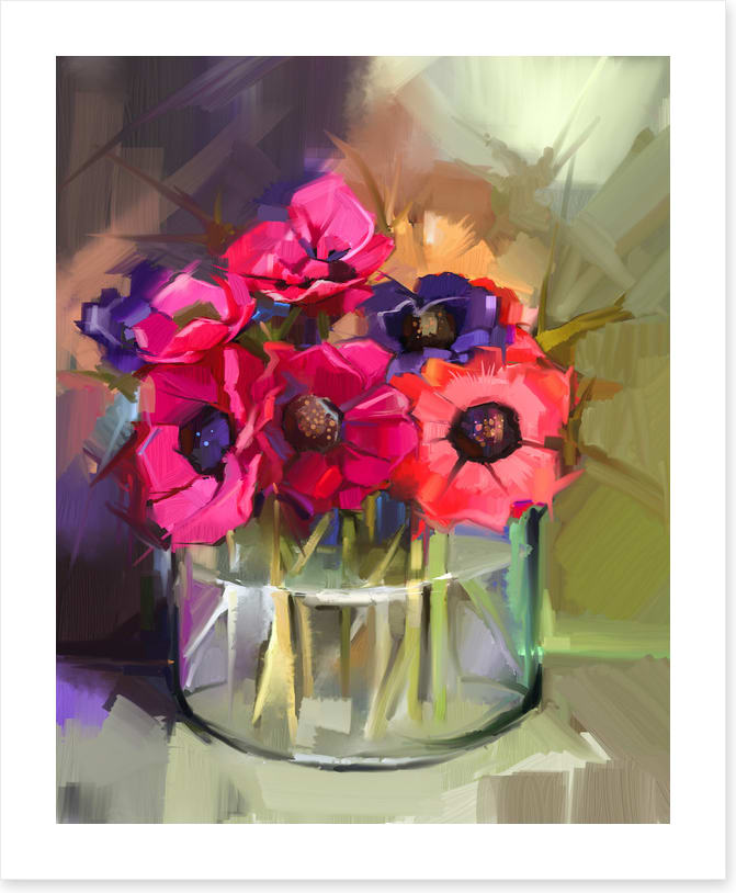 In the glass bowl