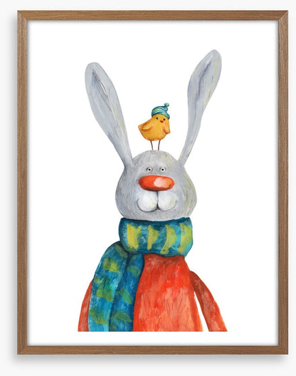 Rabbit and chick