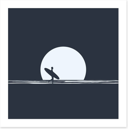 Moonrise surfer