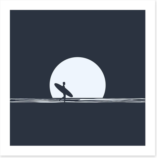 Moonrise surfer