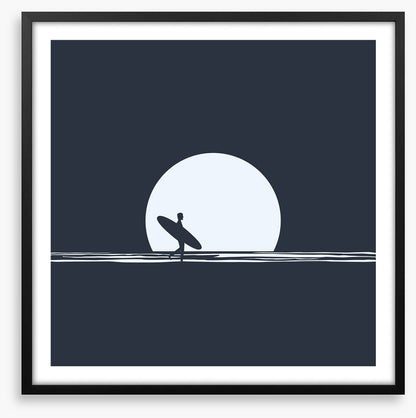 Moonrise surfer