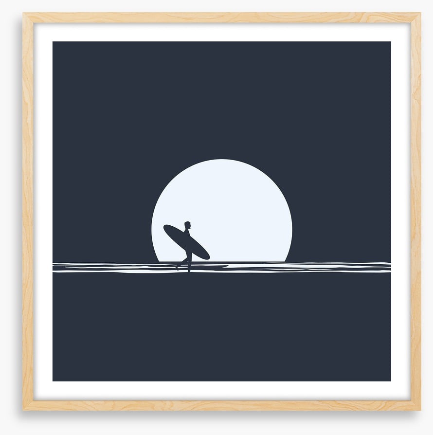 Moonrise surfer