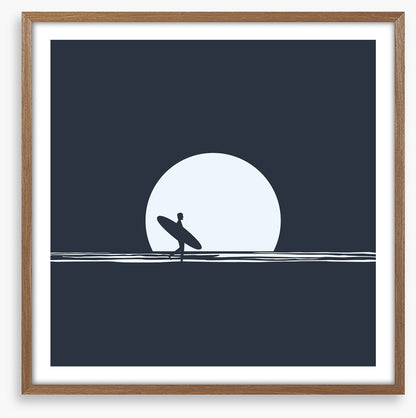 Moonrise surfer