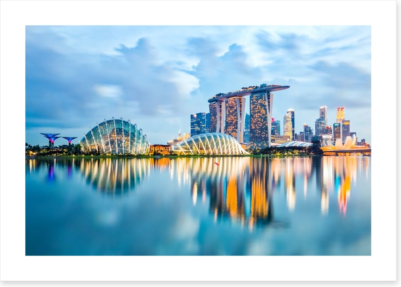 Singapore skyline reflections