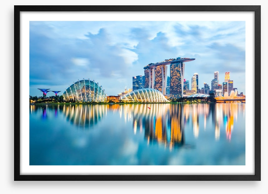 Singapore skyline reflections