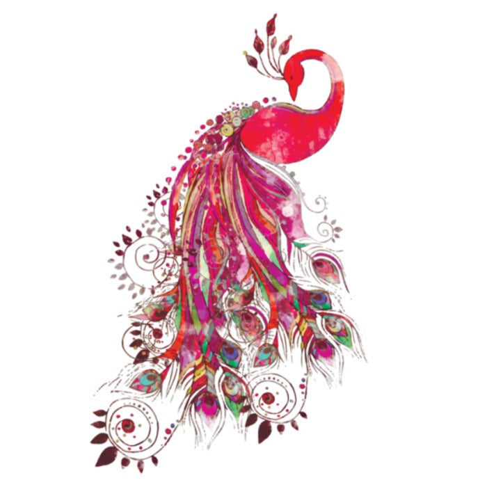 Peacock in fuchsia