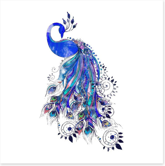Peacock in ultramarine