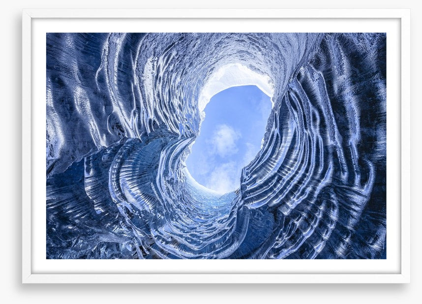 Glacial cave sky