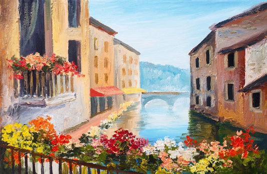 Flowers by the canal