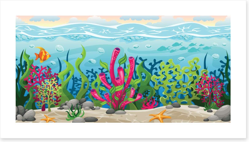 Between the coral