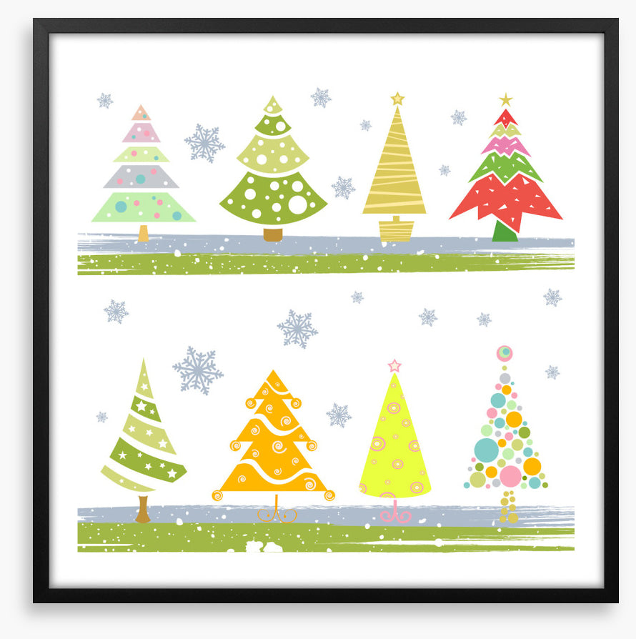 Festive tree snowflakes